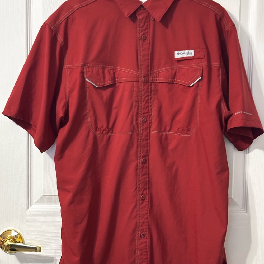 Columbia Men's Red Button Down Shirt